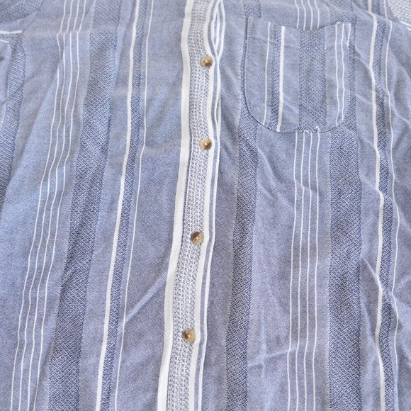 Anthropologie Maeve Blue And White Stripe Button Down Blouse Shirt XS - Picture 7 of 11
